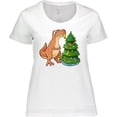 thumbnail image 3 of Inktastic Tyrannosaurus Rex Decorating Christmas Tree Women's Plus Size T-Shirt, 3 of 5