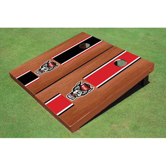 NC State University Rosewood Alternating Long Stripe Cornhole Boards