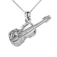 thumbnail image 1 of WHITE GOLD 3D VIOLIN MUSIC CHARM PENDANT NECKLACE :  14K  Pendant with 22" chain, 1 of 1