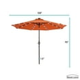 thumbnail image 2 of Boyel Living 9ft Patio Umbrella Outdoor Market 32 LED Solar Umbrella with Push Button Tilt and Crank, Orange, 2 of 9