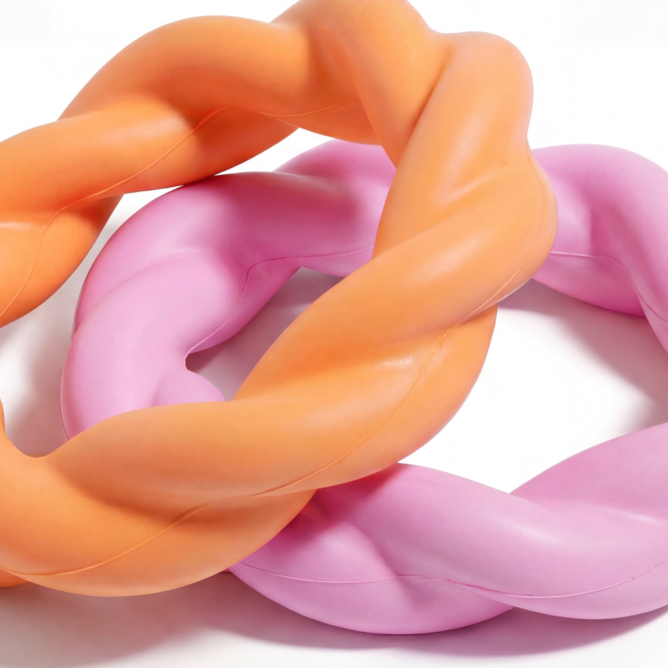 Oodles 2-Piece Durable Rubber Twisted Ring Dog Toy Variety pack, Pink and Orange, One Size