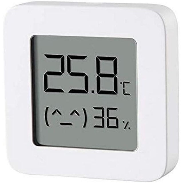 Monitor de temperatura y humedad 2 Termómetro interior conectado Blanco, 1.5" Pantalla Lcd, Bluetooth, batería de larga duración. Afortunado Sencillez