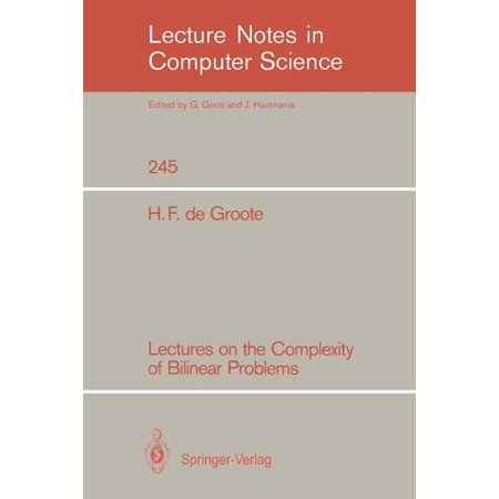 ISBN 9783540172055 product image for Lecture Notes in Computer Science: Lectures on the Complexity of Bilinear Proble | upcitemdb.com