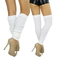thumbnail image 5 of ToBeInStyle Women's Knit Long Iconic 80s Acrylic Leg Warmers - White - One Size, 5 of 5