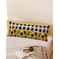 thumbnail image 2 of Sunflower Checkered Body Pillow Cover 20x54, Black Buffalo Plaid Pastoral Flowers Decorative Pillowcase with Zipper, Microfiber Pillow Protector, Soft Breathable Long Lumbar Pillowcases for Women, 2 of 9