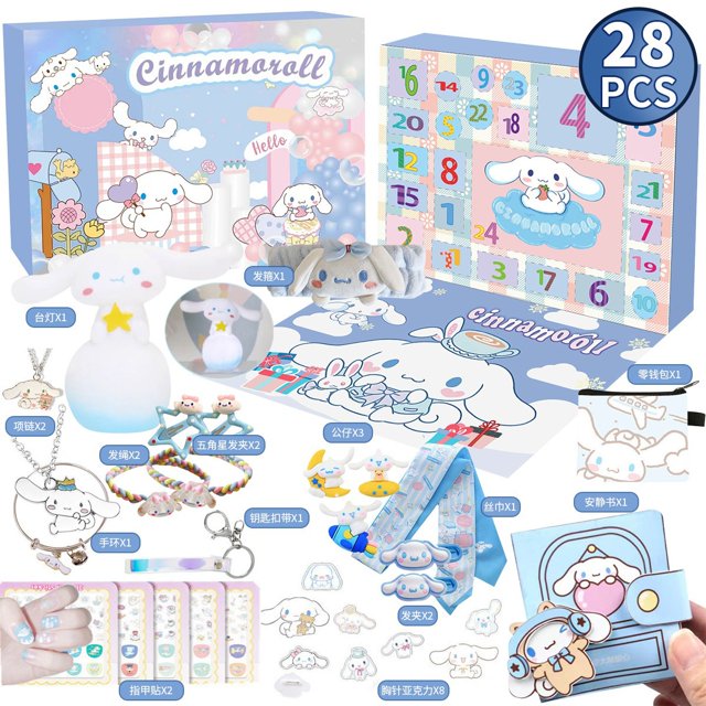 Nueva caja ciega de cuenta atrás para la Navidad, unicornio para niños, pequeño pato amarillo, bloques de construcción, juguete de regalo Sanrio