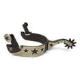 thumbnail image 3 of AJ Tack Youth Antique Brown Stars Cutout Spurs, 3 of 4