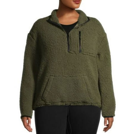 No Boundaries Juniors' Plus Sherpa Pullover