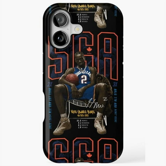 SGA Basketball Player Graphic Fan Art Phone Case for iPhone 11 12 13 14 15 16 17 Pro Max