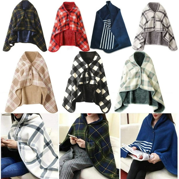 Fiudx Manta Chal Multifuncional, Suave y Cálida, Diseño a Cuadros Escoceses, Cómoda Manta de Invierno, Elegante para Usar En La Oficina, El Coche o El Hogar, Regalo Acogedor y Elegante, Tamaño 135 X