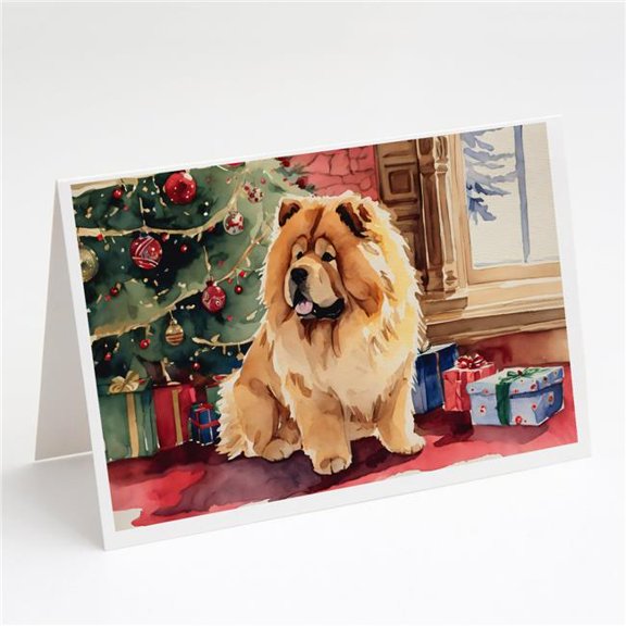 Chow Chow Christmas Greeting Cards and Envelopes Pack of 8 7 in x 5 in