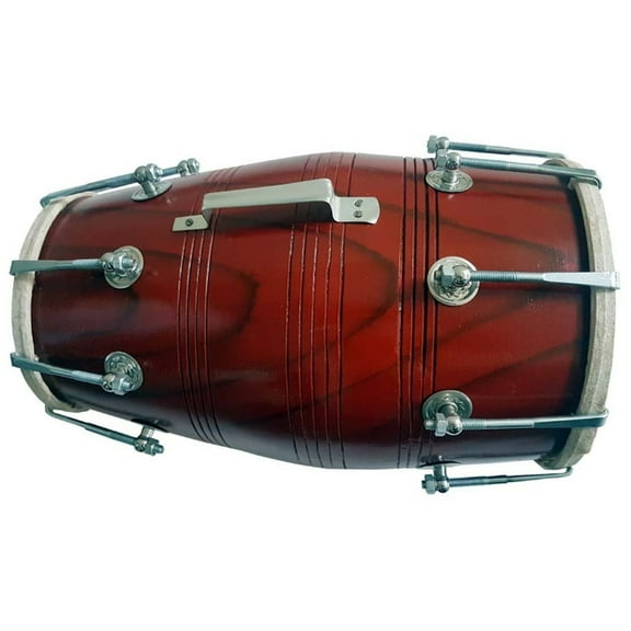 SHREYAS Handmade Wood Drum Dholak SR Red Indian Folk Musical Instrument for any Age Group