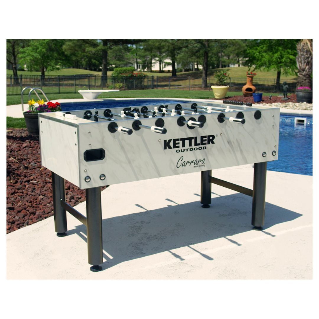 Kettler Carrara Outdoor Foosball Table with 360 Degree Goalie Rotation, 5 Resin Balls, 5 Cork Balls and Premium Storage Cover