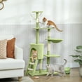 thumbnail image 2 of PawHut 53" Cat Tree Tower with Condo, Large Kitten Activity Centre, Green, 2 of 10