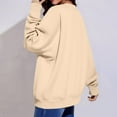 thumbnail image 5 of Lumtrix Womens Oversized Long Sleeve Sweatshirt Casual Crewneck Plain Pullover Tops 2025 Fashion Fall Clothes Y2K Hoodie Khaki XL, 5 of 6