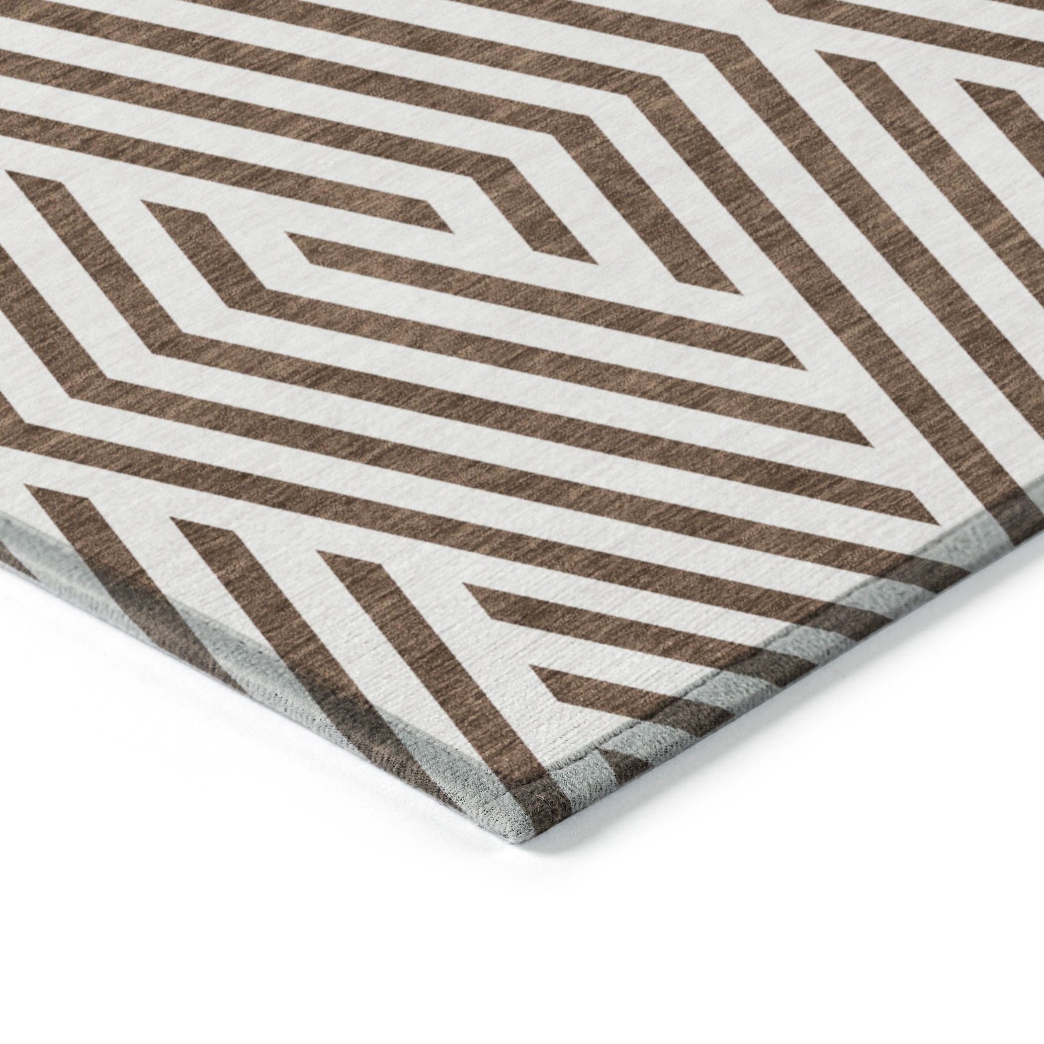 Addison Rugs Chantille Indoor/Outdoor Transitional Geometric Brown Washable Rectangle Rug, 10' x 14'