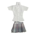 thumbnail image 4 of Tops y falda de verano de manga corta 1:6 Strade Fareast Limited vestido de moda informal elegante violeta y azul, 4 of 8