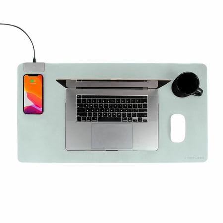 Limitless DeskPad Pro - Powered Surface Mat with 10W Wireless Charger - Light Blue