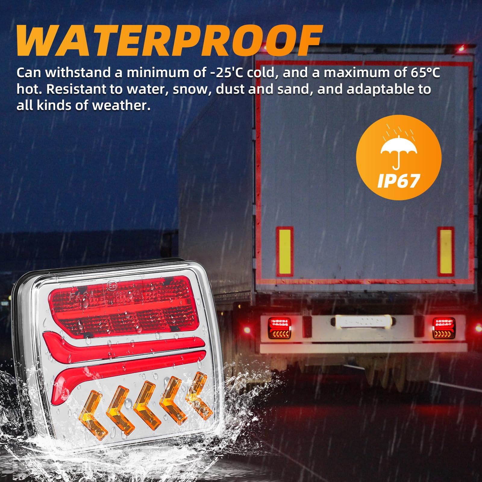 SLUMLOVE Portable Wireless Trailer Lights Magnetic -Rechargeable LED Light Kit , IP67 Waterproof for Trucks/Boats/RVs, Trailer Accessories