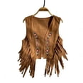 thumbnail image 4 of RMGVDSD Womens Western Tassels Vest Tops Sleeveless Fringe Open Front Vest Cowgir Jacket Cardigan Cover Up Casual Boho Style Trendy Outfit Blouses Shirts, 4 of 4