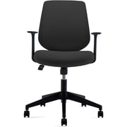 Ergonomics Shield-Shape Backrest Swivel Office Chair, Computer Chair with Breathable Mesh, Thick Seat Cushion and Fixed Armrest