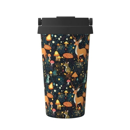 

Salouo Forest Elf Print Coffee Travel Mug Spill Proof with Lid-Stainless Steel Vacuum Insulated Tumbler - Thermos Cup for Keep Hot/Ice Coffee Tea and Beer