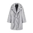 thumbnail image 4 of Coats for Women Long Sleeve Turn-Down Collar Warm Faux Furry Jacket Winter Solid Outerwear,Womens Coats Plus Size Silver XL, 4 of 6