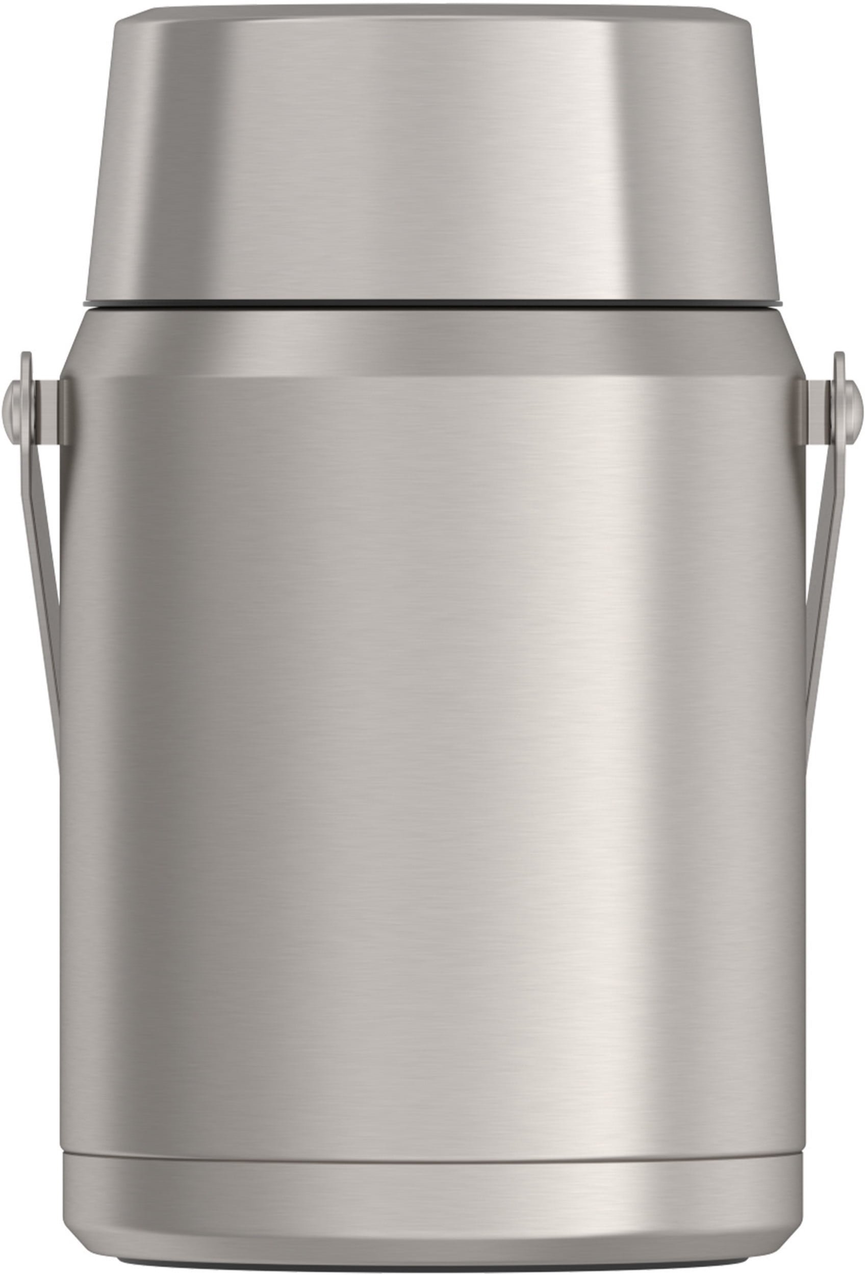 Thermos ICON Food Jar 0.47L Beige Matt Sandstone Food Container 470 ml Double Wall 18/8 Stainless Steel Keeps Hot and Cold with Folding Spoon, Non-Slip Base, Absolutely Close