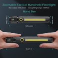 thumbnail image 3 of Lampe de Poche Tactique LED, Lot de 2 3 Modes Lampes de Poche Portables, Lampes de Poche Zoomables Réglables, 16cm Noir, 3 of 5