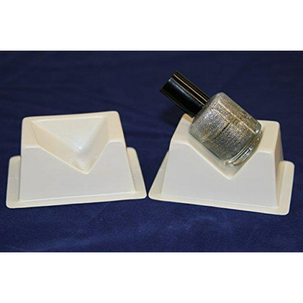 6 Piece Plastic White Nail Polish Holder/Tilter