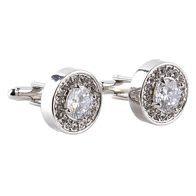 1 Pair Shirt Cufflinks Classic Rhinestone Stylish Alloy Cufflinks Clothes Cufflinks Round Cufflinks