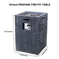 thumbnail image 5 of 19 inch Outdoor Propane Fire Pit Table, 40,000 BTU Patio Gas Heater Column with Vertical Texture Surface, Red Lava Rocks, and PVC Firebowl Cover, 5 of 6