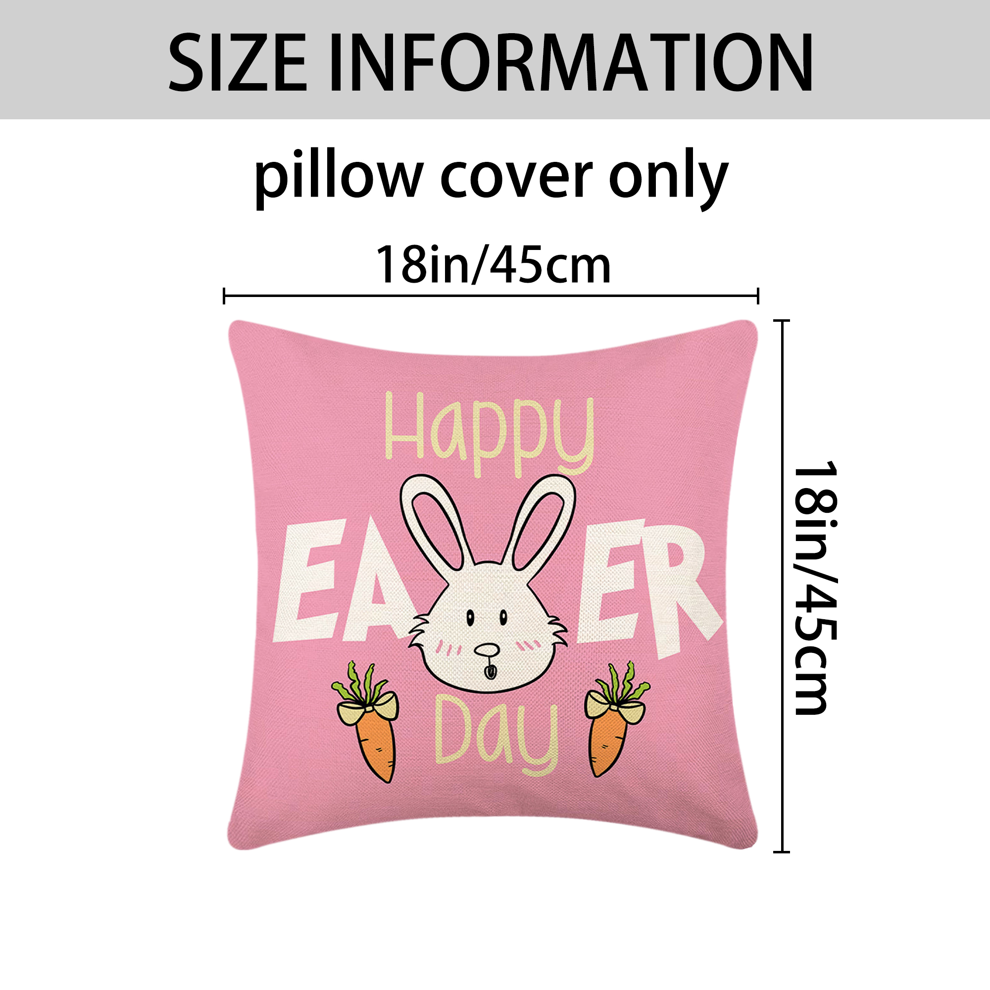 Unique Bargains Happy Easter Rabbit Throw Pillow Covers Set of 2 Flower Pattern 5