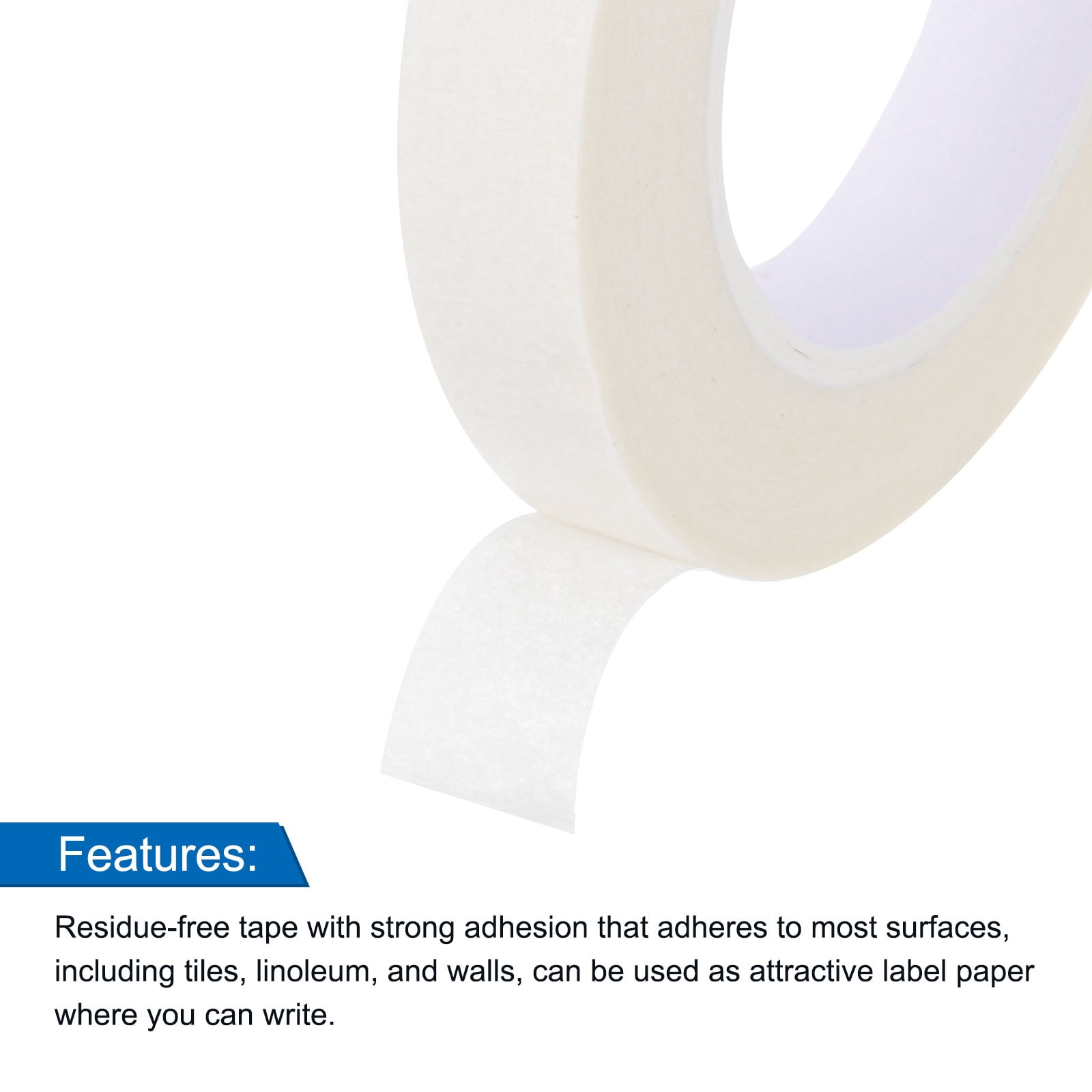 Uxcell 4Pcs 0.4 inch Wide 14 Yards White Masking Tape Painters Tape Rolls for Home Office