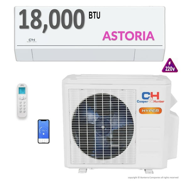 Cooper & Hunter 18000 BTU HYPER Mini Split Air Conditioner Heat Pump 20 Seer 7 year warranty