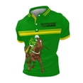thumbnail image 2 of Mens Polo Short Sleeve Knit Horse Racing Printed Comfort Collared Top Casual Business Golf Shirts Green XXXL, 2 of 3