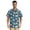 Cartoon Cats and Starry Sky, variant on Men's Casual Button Down Shirts Short Sleeve Summer Hawaiian Beach Shirt, Cats with Blue White Striped