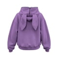 thumbnail image 7 of Tqcoqu Women's Cute Bunny Ear Zip Up Hoodie,Cropped Long Sleeve Loose Casual Sweatshirt Jacket with Kangaroo Pocket,2026 Trendy Outerwear Tops,Purple Women's S-XXL, 7 of 7