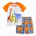 thumbnail image 5 of TOWED22 Baby Boy Outfits 2 Pieces Round Neck Short Sleeve Crewneck T-Shirt Elastic Waist Shorts Dinosaur Print Clothes(Orange,7-8 Y), 5 of 9