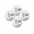 thumbnail image 7 of 13 Inch Round Placemats Set of 4, Happy Easter Non Slip Heat Insulation PP Table Mats, Spring Watercolor Bunny Eggs Flowers Washable Place Mats for Kitchen Dining Party Table Decor, 7 of 7
