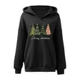 thumbnail image 3 of Merry Christmas Hoodies for Women 2025 Long Sleeve Holiday Xmas Graphic Hooded Sweatshirt Pullover Tops, 3 of 5