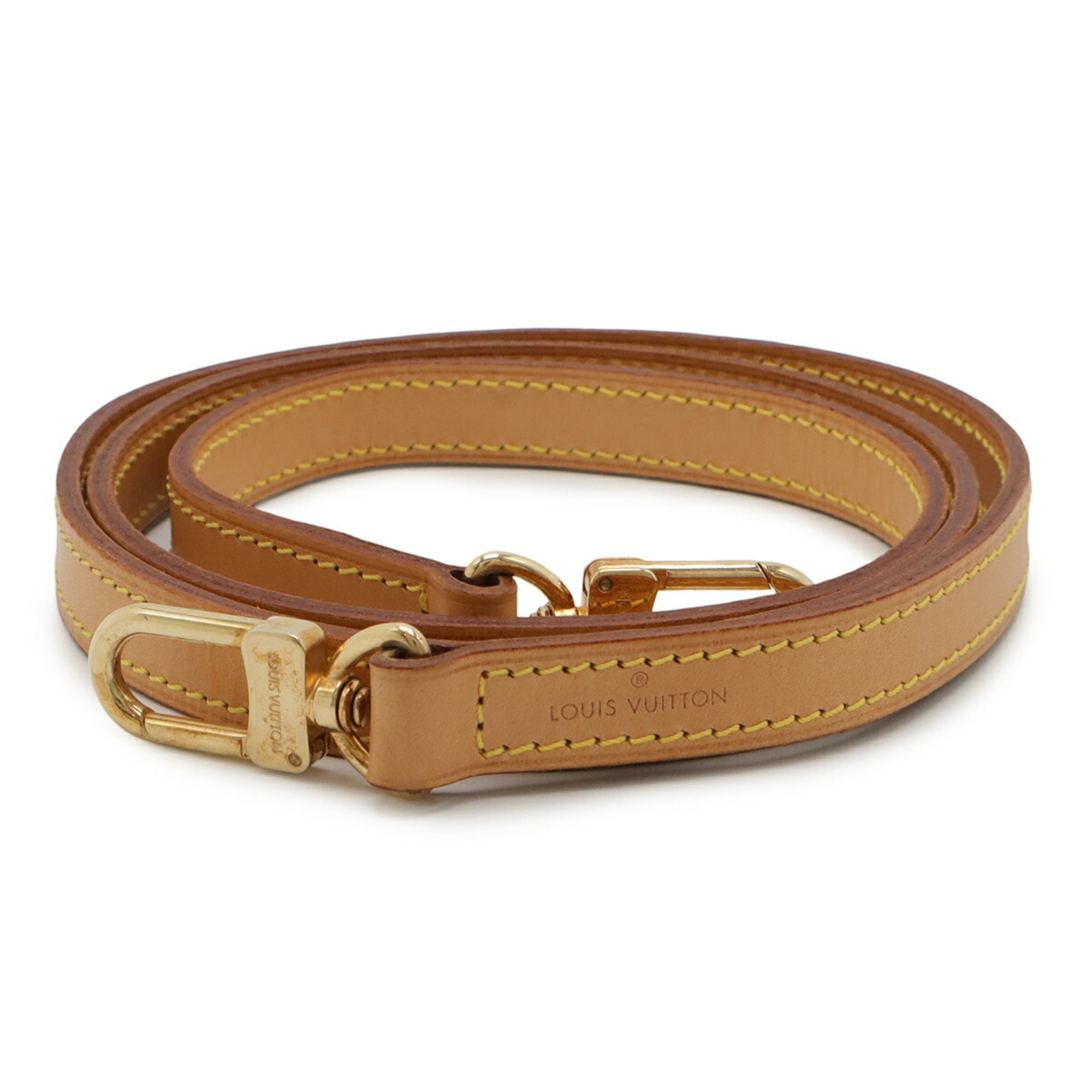 Louis Vuitton Gold and Brown Women\'s Purse Strap LOUIS VUITTON Monogram Brown Long Strap for LV Bags E4047 main image 4