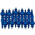 thumbnail image 5 of Northlight Shatterproof 3-Finish Christmas Ball and Finial Ornaments - Blue and Silver - 75ct, 5 of 6