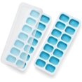 thumbnail image 1 of Bandejas de silicona para cubitos de hielo YONGSHENG con tapas antiderrames azul, 1 of 5