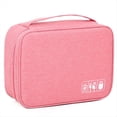thumbnail image 1 of Bolsa de Almacenamiento de Cable de Datos Digitales Bolsa de Almacenamiento de Accesorios Electrónicos Multifuncional Portátil, Rosa, 1 of 5