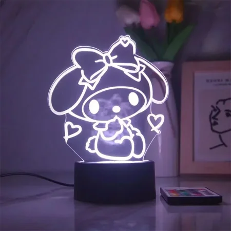

Anime Sanrio Hello Kitty Night Light Glowing Children Toy Sanrio Kuromi Cute Bedside Lamp Birthday Gifts for Valentine‘s Day Gift Festivals