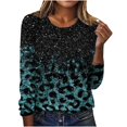 thumbnail image 2 of ICHUANYI Liquidación Moda Mujer Impreso Camiseta Suelta Manga Larga Blusa Cuello Redondo Casual Tops ICHUANYI WER202308174602, 2 of 5