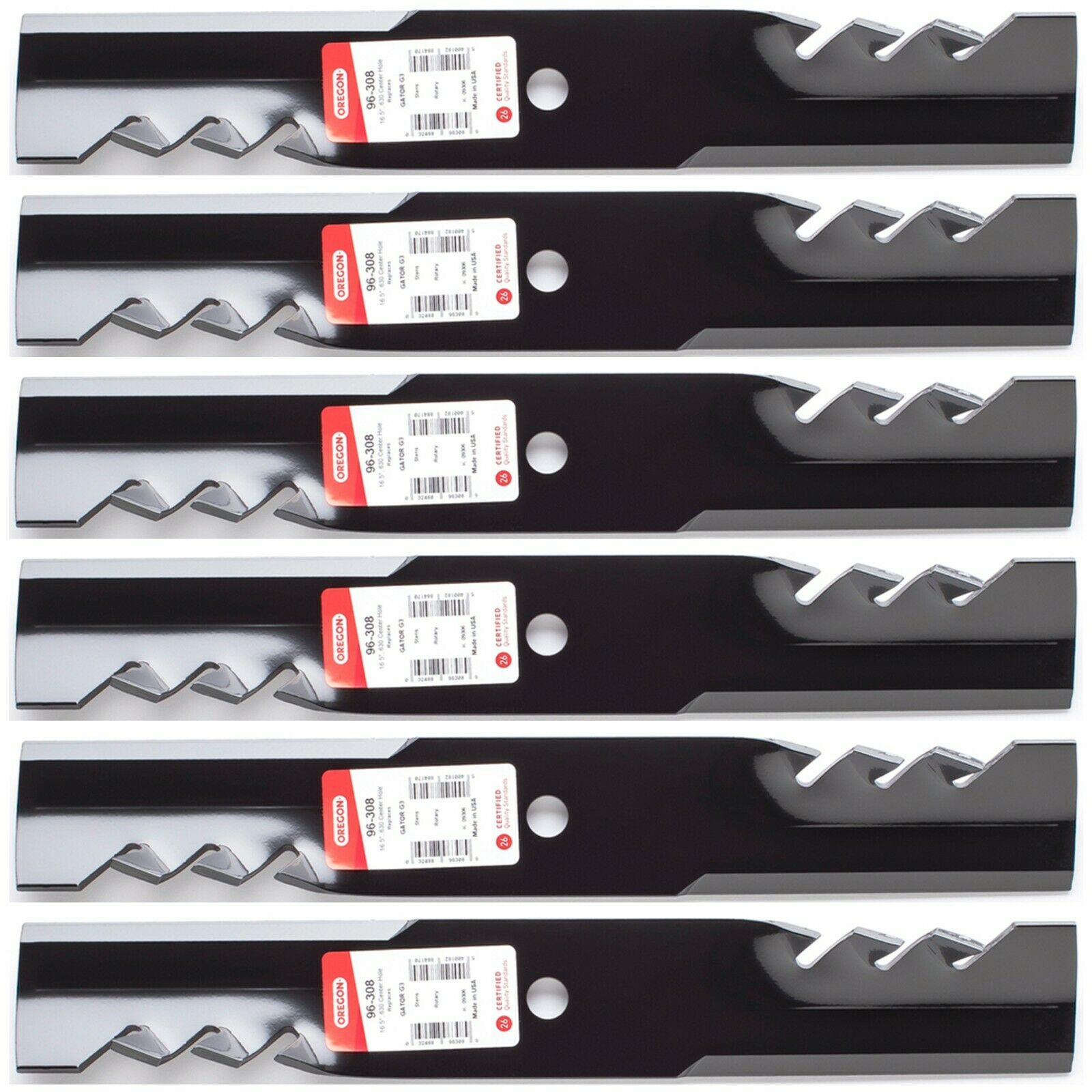 6-Pack Oregon Gator Blades 96-724 – For 72" Toro Groundmaster & Z-Master Rear Discharge Mowers