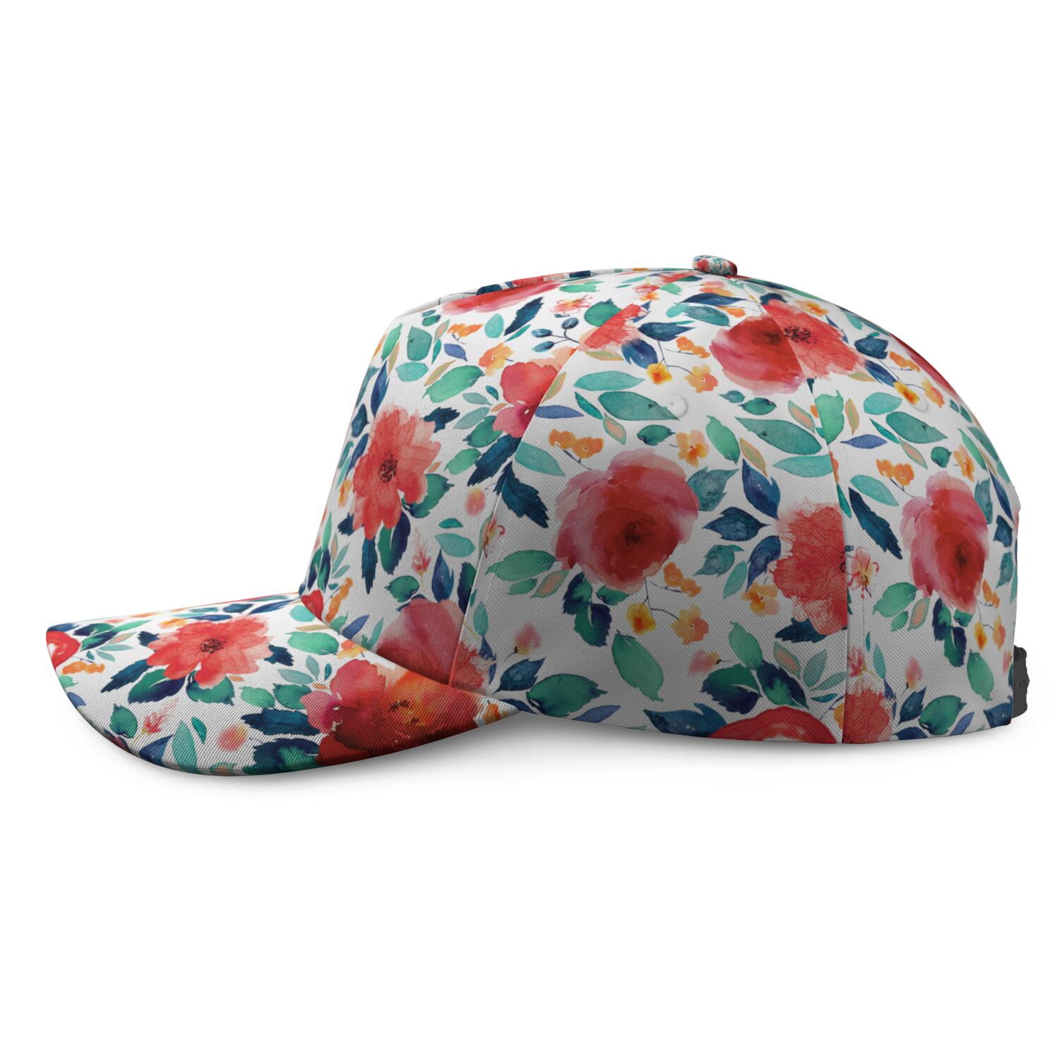 Floral Baseball Cap, Cotton Twill, Adjustable, Lightweight, Sun Protection, Garden Floral Baseball Cap – Tropical Leaves Flat Visor Hat  main image 4