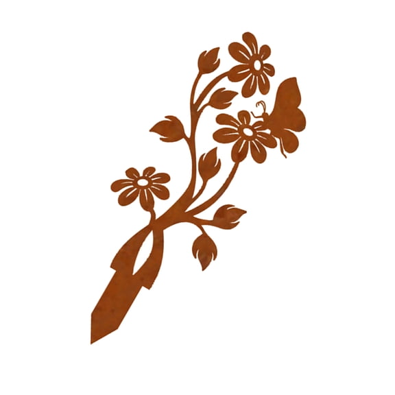 Weather Resistant Metal Art Garden Stakes Floral Design For Yard Decorations Outdoor Plant Support And Landscape Design